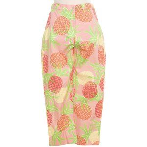 Stretch Cotton Poplin Capri Tropical Punch Pants 2